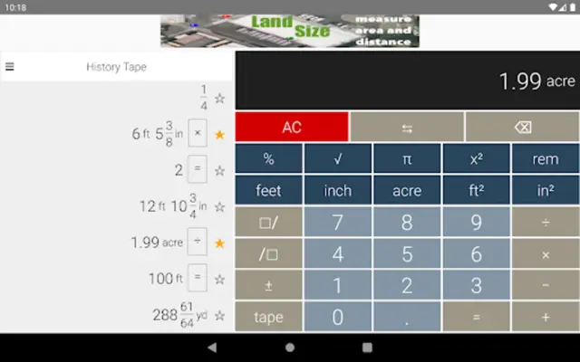 Feet&Inches Calculator android App screenshot 2