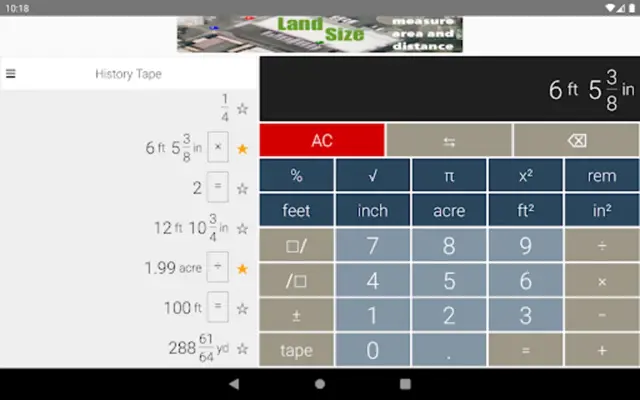 Feet&Inches Calculator android App screenshot 3